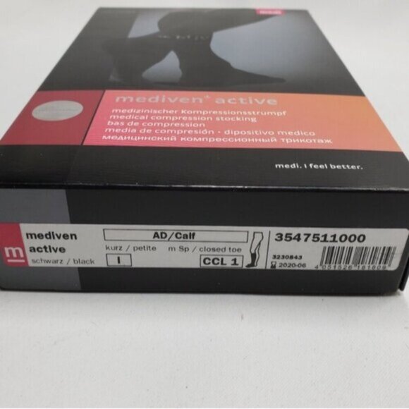 Mediven Active Compression Socks 2 Pairs  Black Class 1 Unisex NEW - Picture 8 of 13